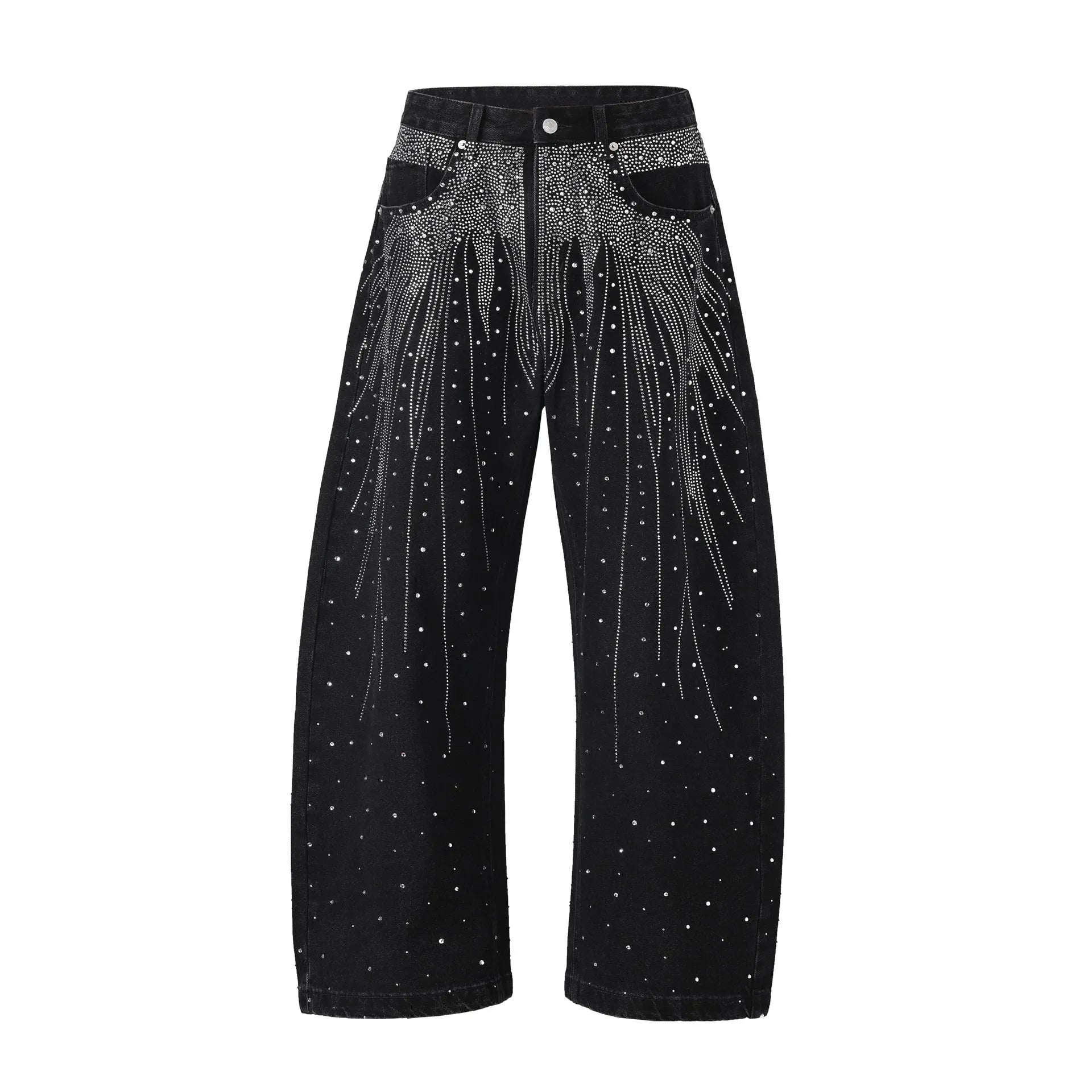 Loose-fitting wide-leg cotton trousers in black and blue colour options