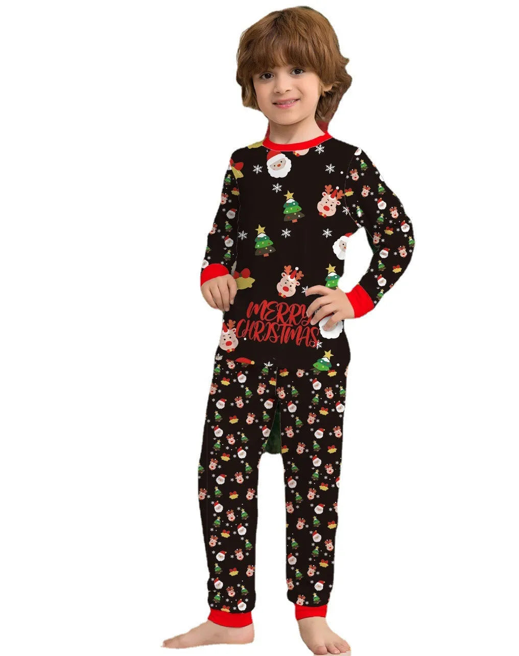 Family Christmas matching pajamas set in cotton with plaid designs for adults, children, babies and dogs