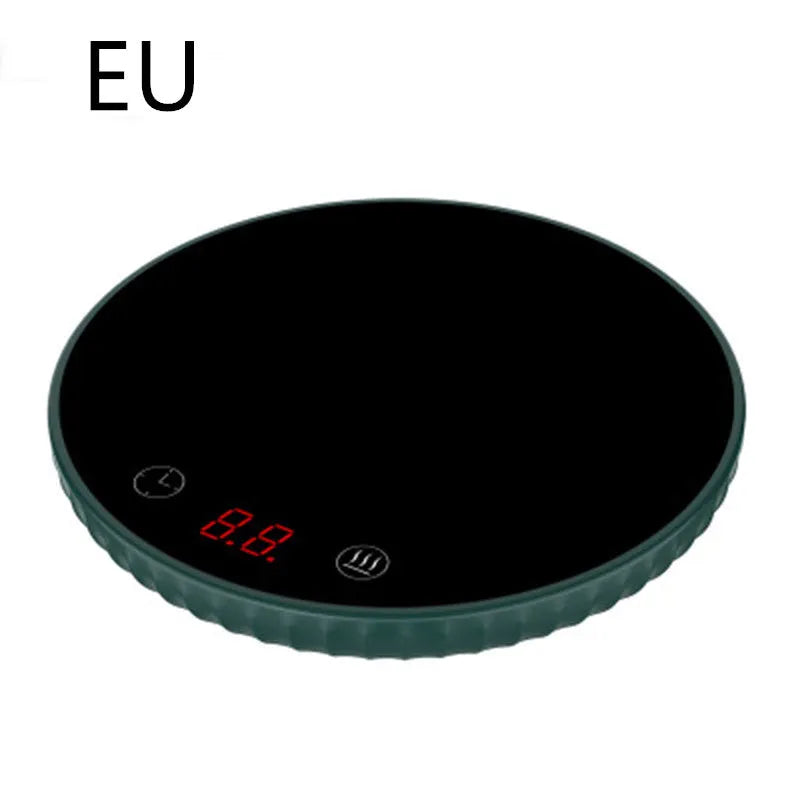 18W electric cup warmer heating mat with 115mm glass panel, touch control, black white green