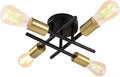 Modern Nordic 4-head ceiling lamp in Black Gold finish for living room or bar counter