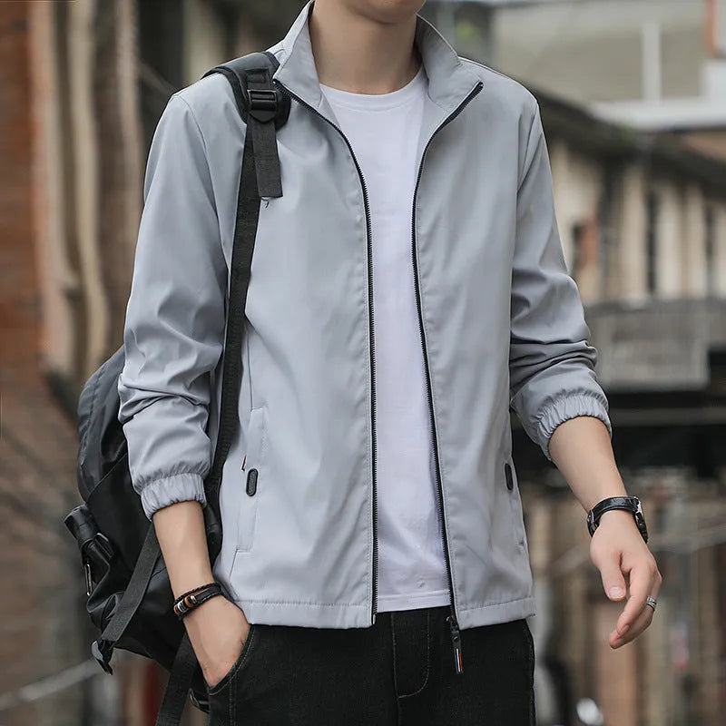 Korean style loose lapel casual jacket in thin fabric available in multiple colours