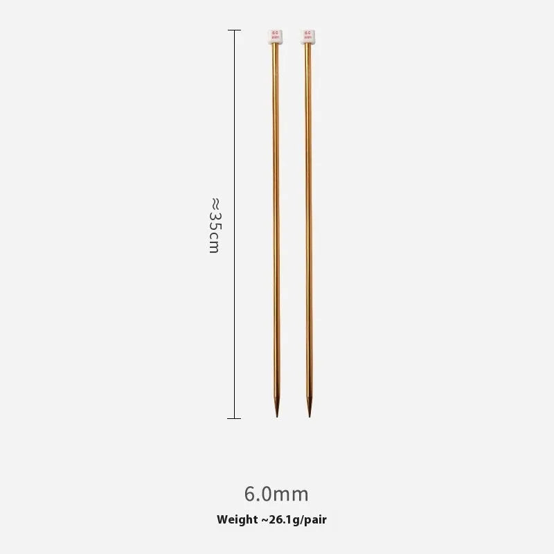 Set of lengthened crochet hooks with protective caps, showing multiple sizes from 2.0mm to 10.0mm for knitting and crochet.