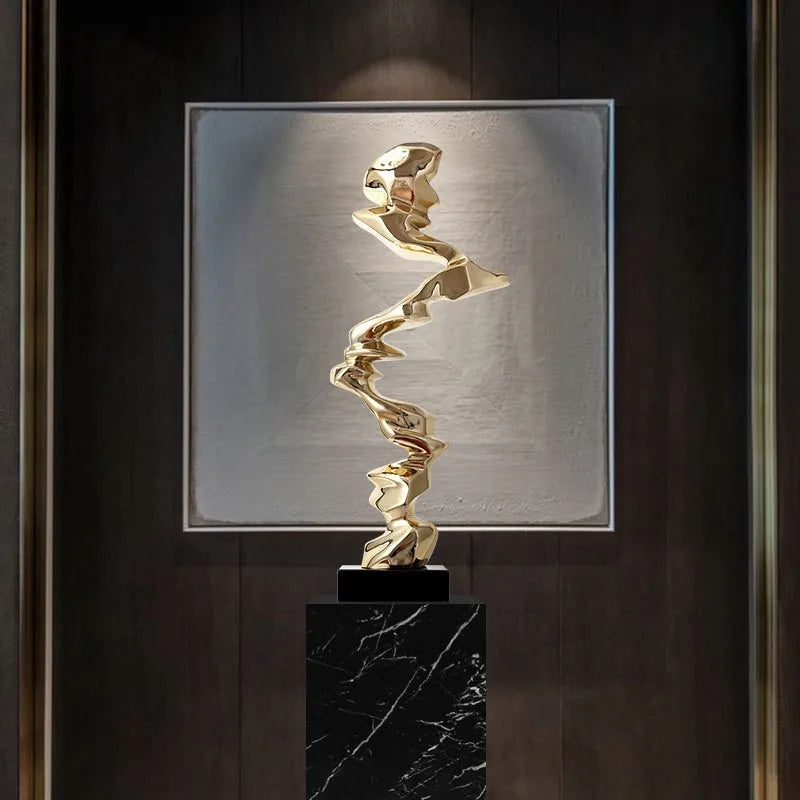 Abstract still life resin sculpture in minimalist modern design available in three colour finishes
