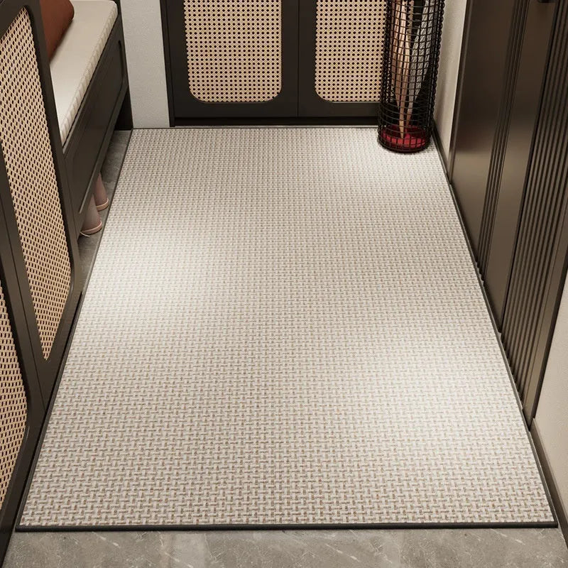 Linen floor mat 60x90cm solid colour doormat interlocking gray option for entrance