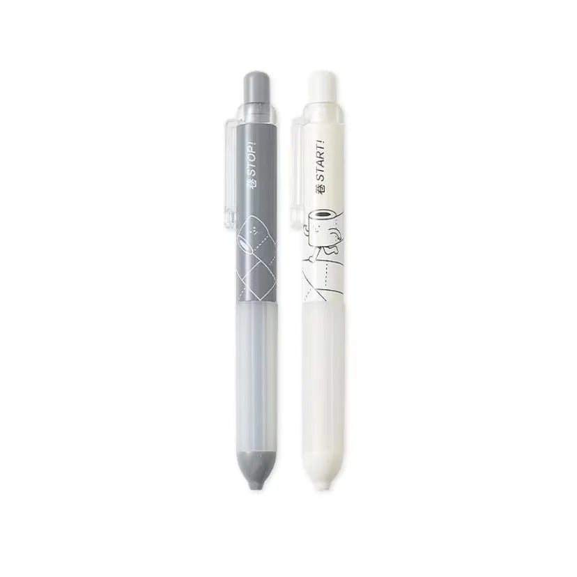 A black and white minimalist 0.5mm automatic pencil with a cloud grip, showing the HB lead hardness.