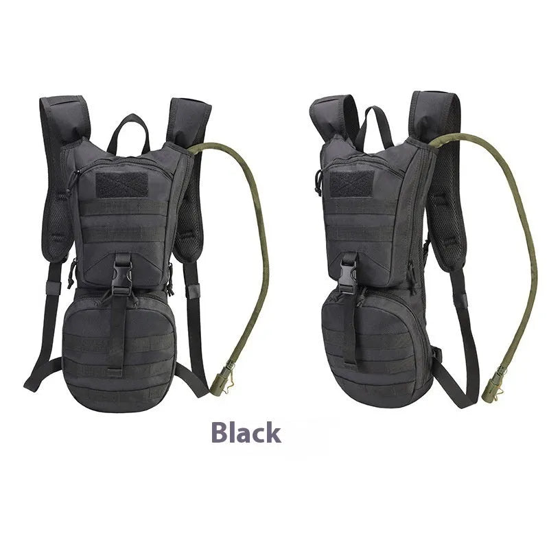 Camouflage pattern tactical cycling water bag with hydration system and storage compartments