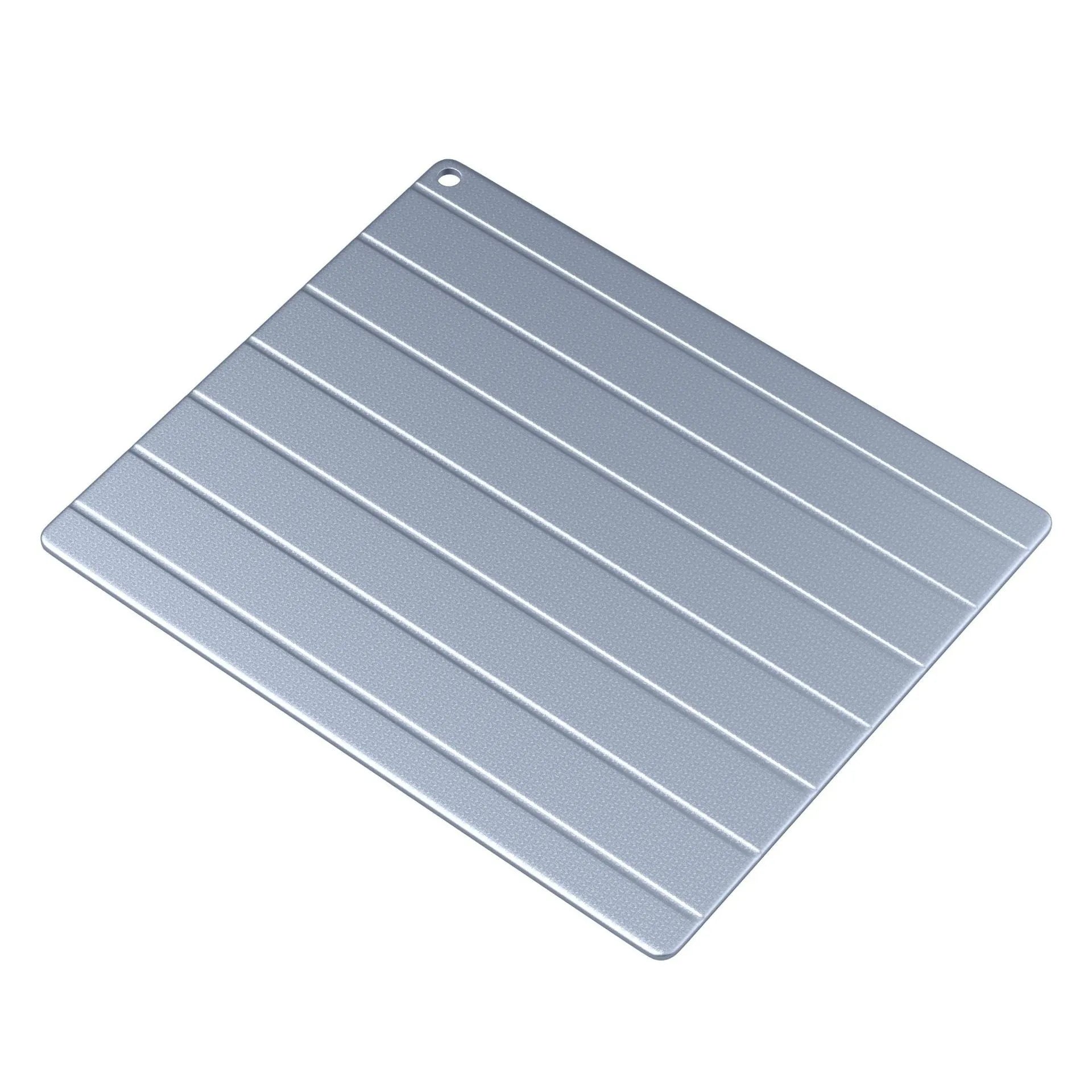 Modern aluminium quick defrosting plate for food, shown with optional USB cable kit.