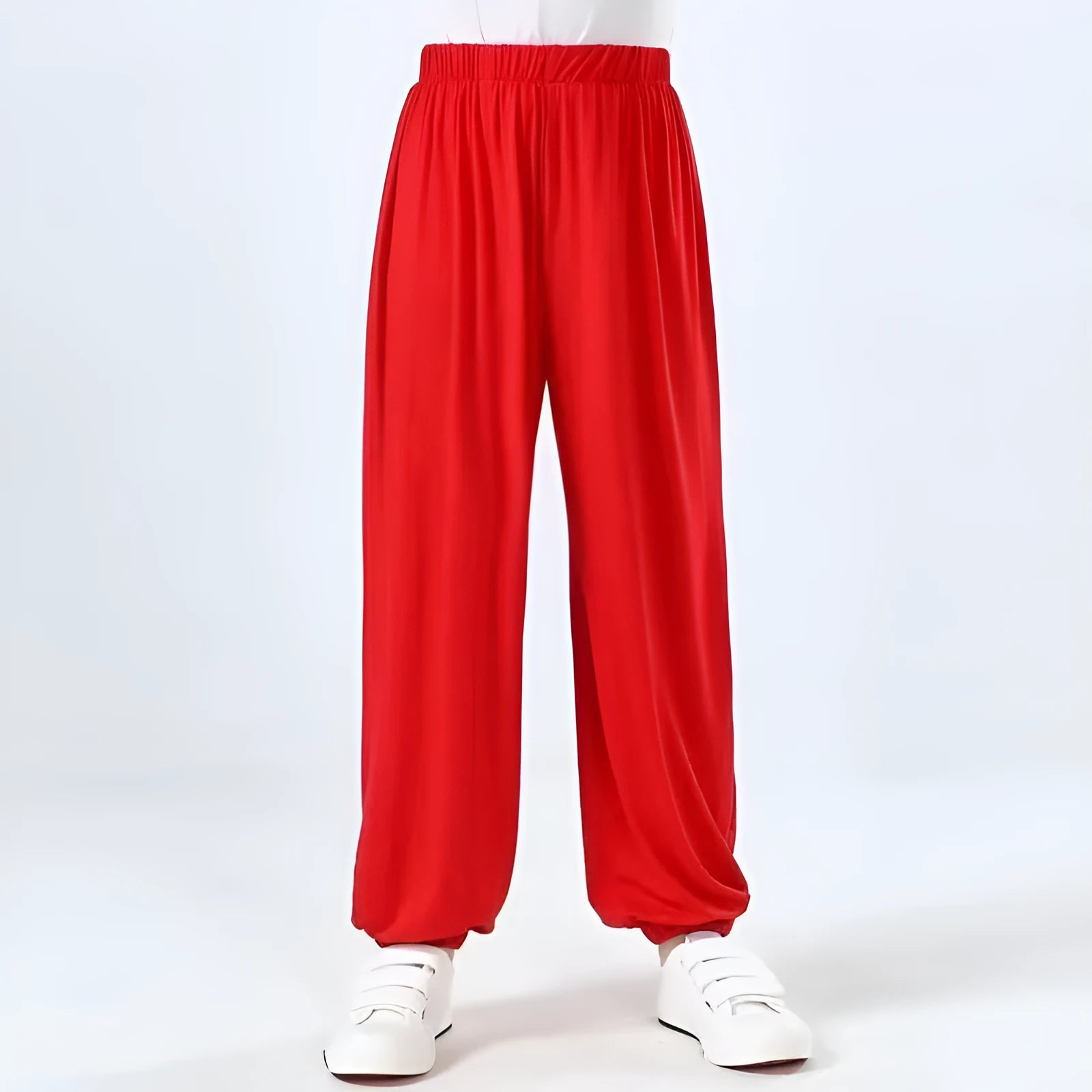 Children's black Lycra Sanda practice pants for martial arts training with high elasticity