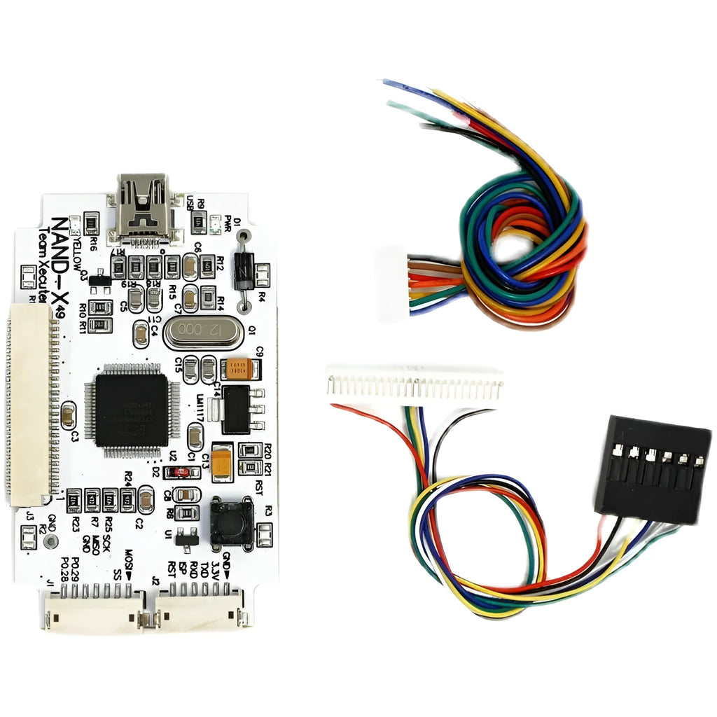 Xbox 360 NAND-X USB flashing tool kit, a 3-piece set for console modification.
