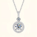 925 silver moissanite necklace with round starlight compass pendant in gold colour on O-ring chain