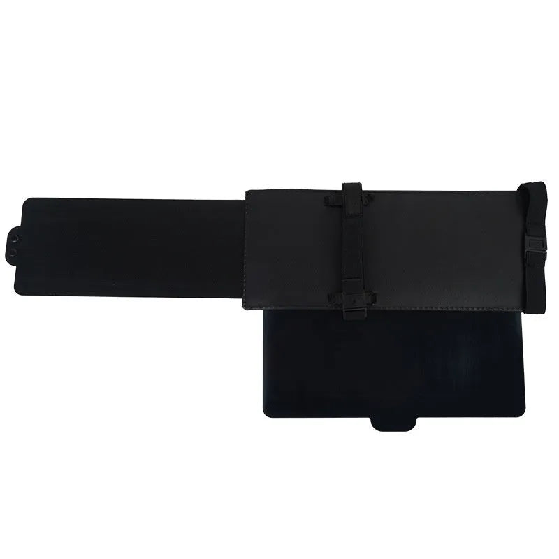 Retractable car sun shade PU leather 31x13cm anti-glare business style solid colour