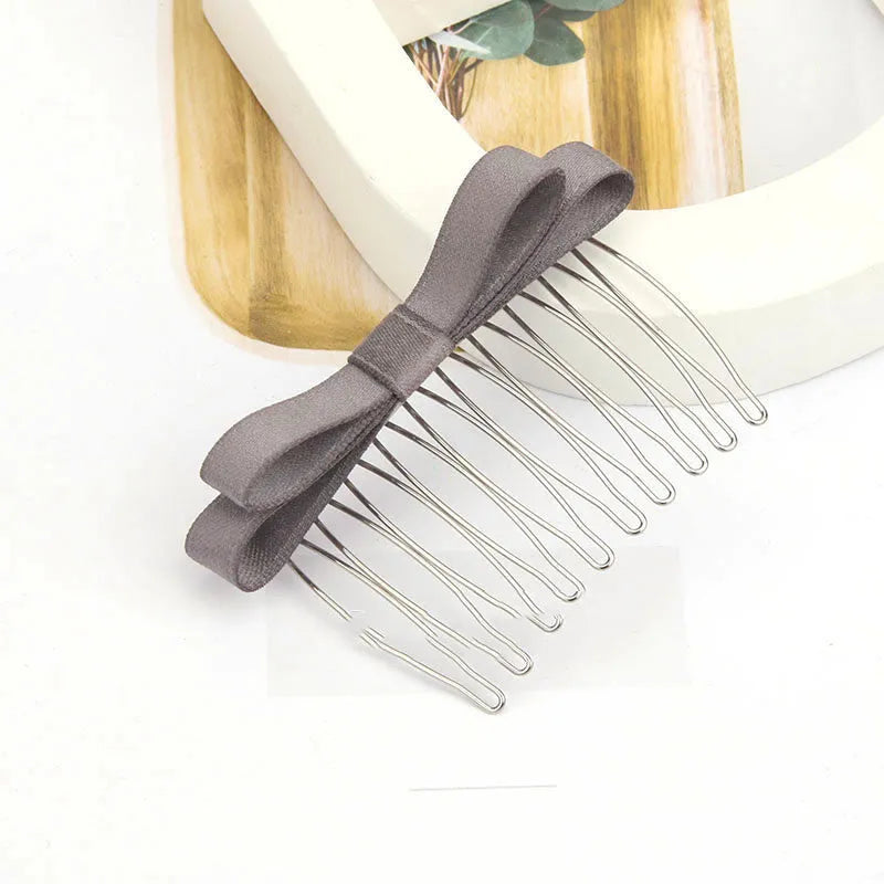 Retro bow hair comb with inlaid crystal decoration, available in six colours and two size options