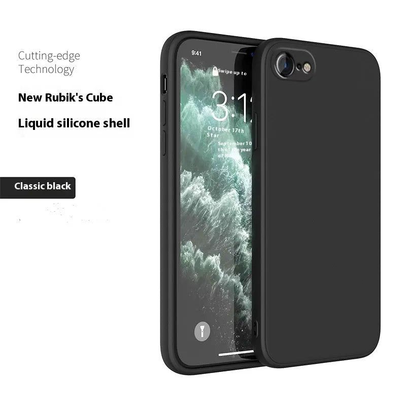 Straight cube liquid silicone phone case in antique white for iPhone 7, 8, 8 Plus, and SE 2nd Generation