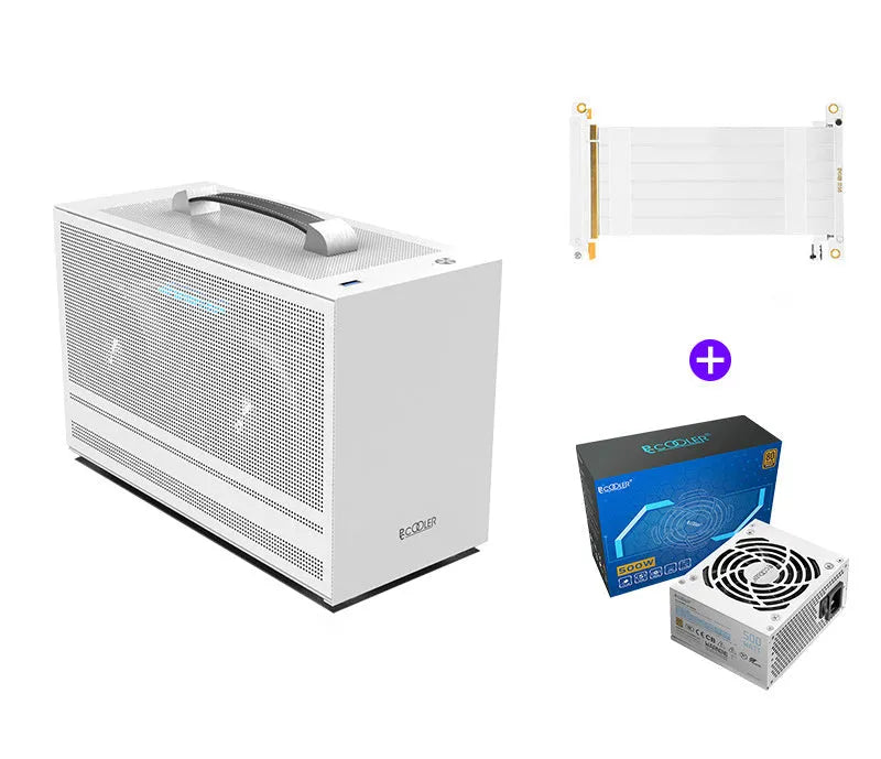 ITX desktop computer chassis in tin-plated steel with upper power supply position