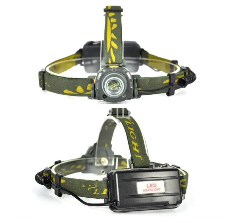 Aluminum alloy induction headlamp with motion sensor for outdoor camping and fishing use
