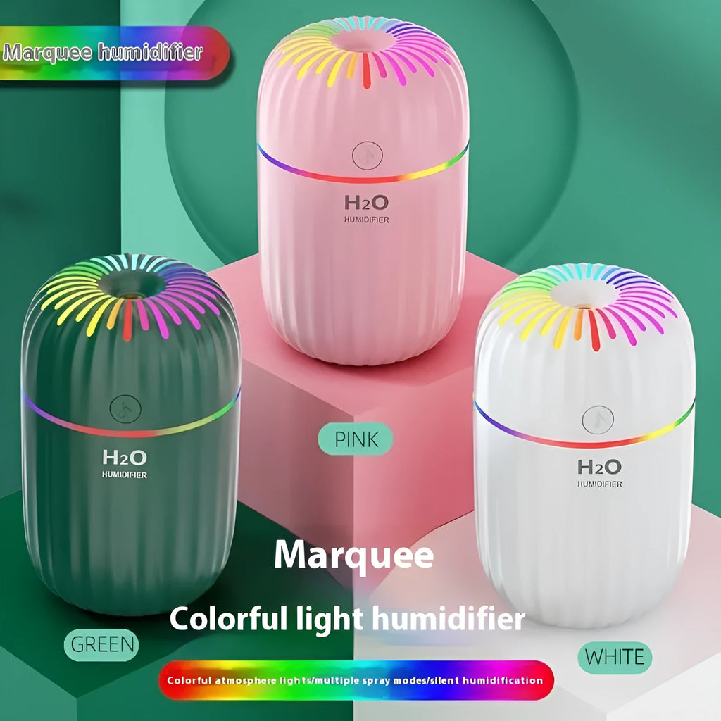 Mini car USB aromatherapy humidifier in green animal design with compact 75mm dimensions