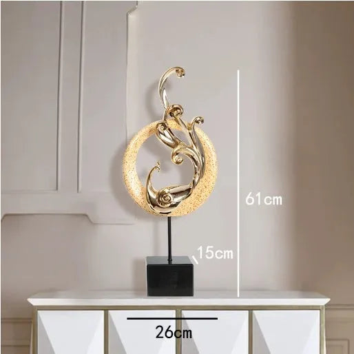 Resin Phoenix ornament in European style with detailed moulded design