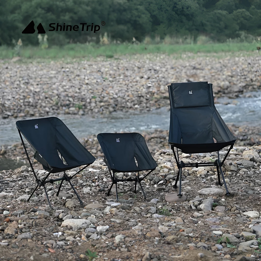 Lightweight aluminium alloy foldable outdoor moon chair in Oxford cloth, shown in army green high back style.