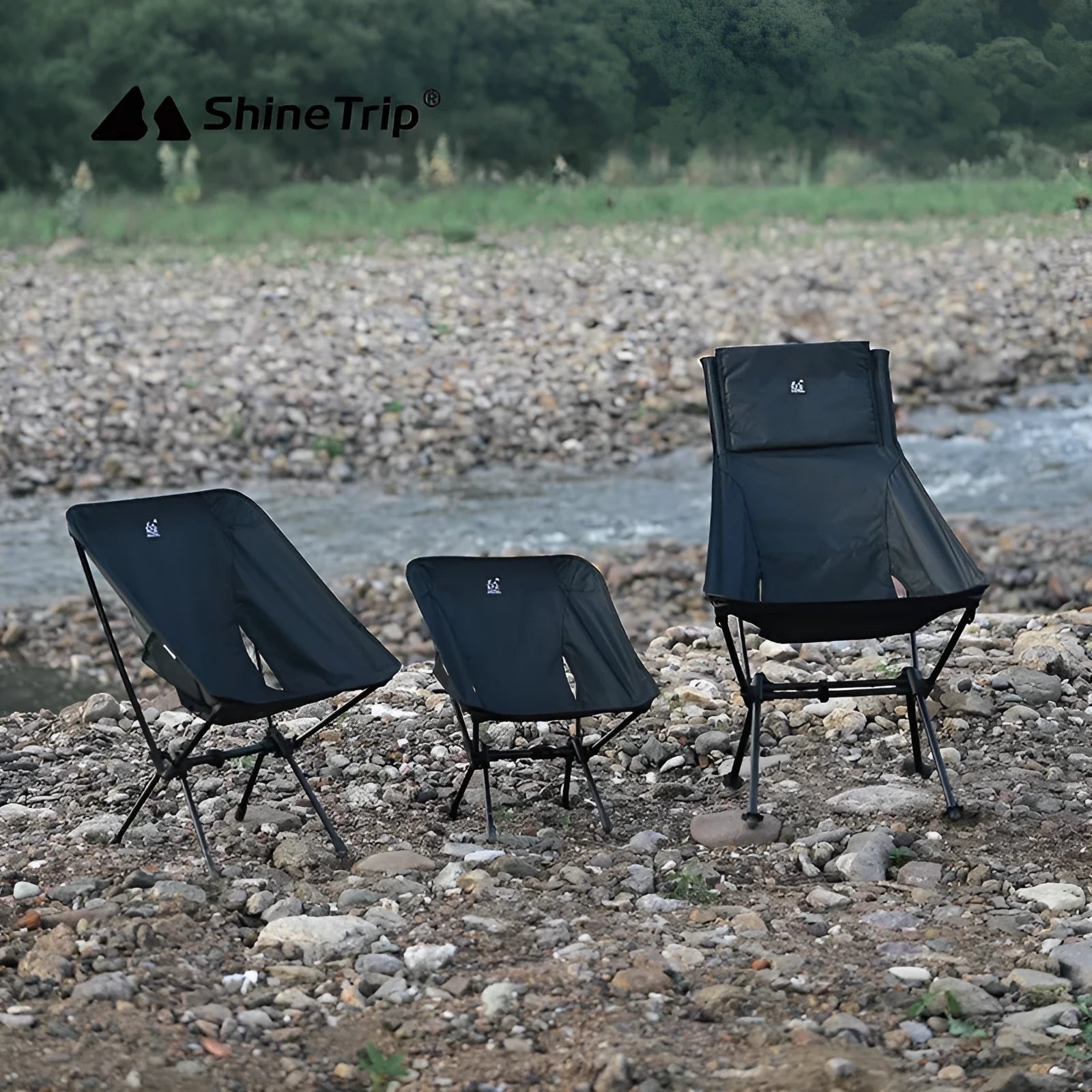 Lightweight aluminium alloy foldable outdoor moon chair in Oxford cloth, shown in army green high back style.