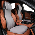 Black memory foam lumbar support pillow and matching cushion set for car or chair.