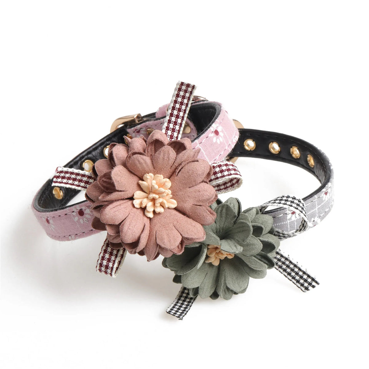 PU dog collar and cat collar in pink or grey with adjustable sizes and 1.3x120cm traction rope
