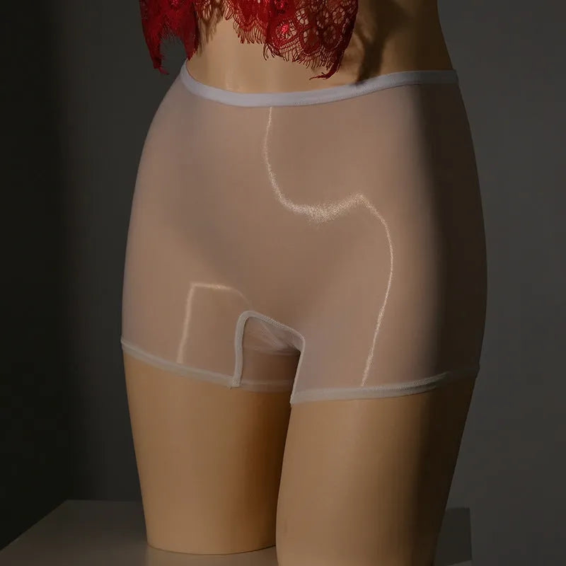 Men's shiny seamless underwear stockings in seven colours including red, black, gray, white, and skin tones