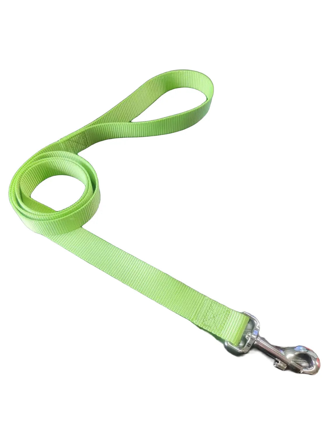Solid colour polyester dog hand holding rope showing available colour options and size specifications