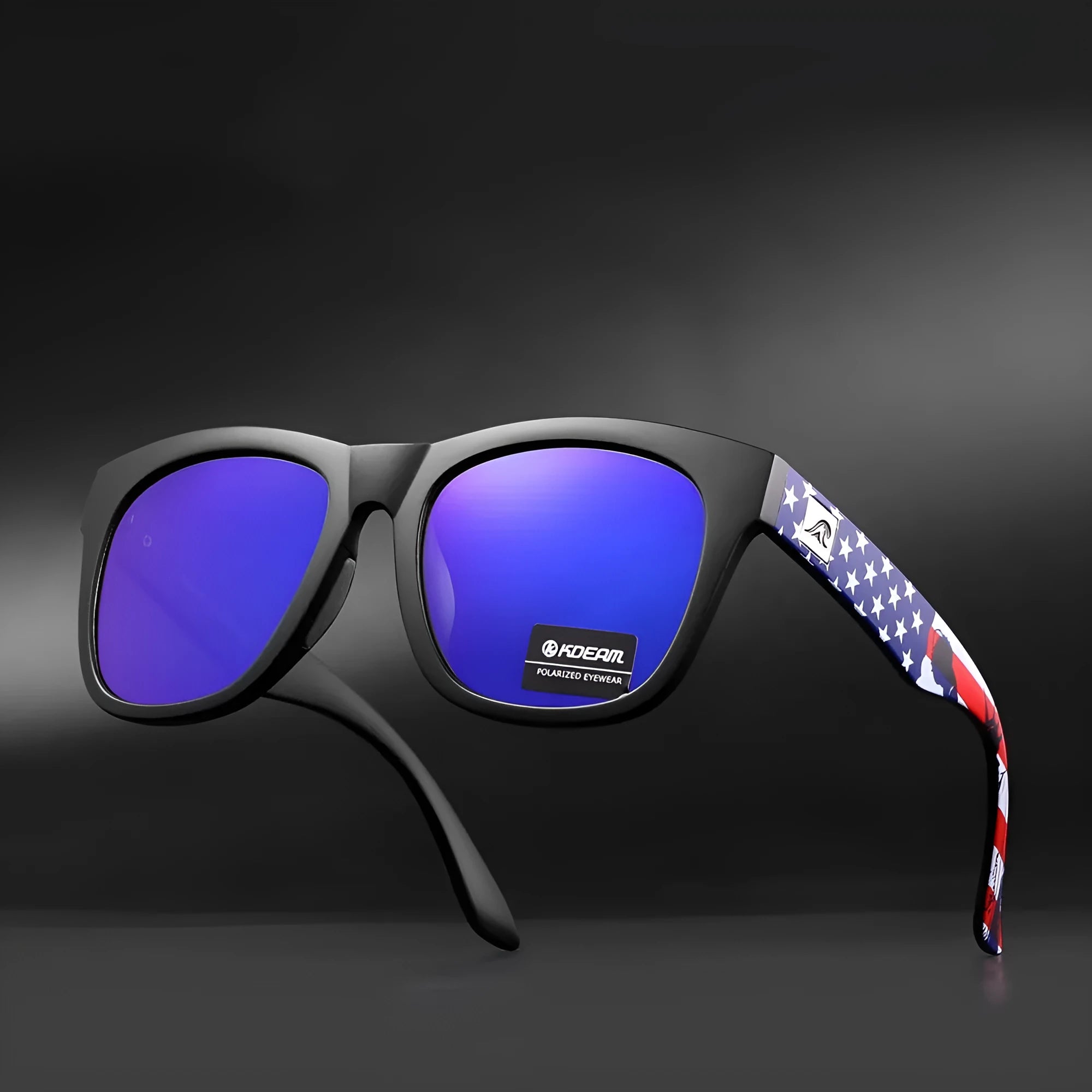 Polarised TAC lens sunglasses with a PC frame for outdoor activities, shown in one of five available colours.