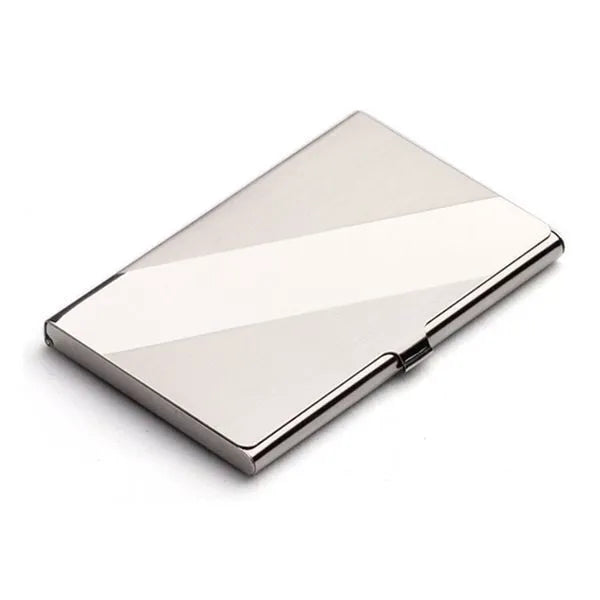 304 stainless steel business card case with geometric laser-cut design