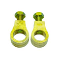 Solid copper battery terminal clamp with patented fastening clip for car battery connections.