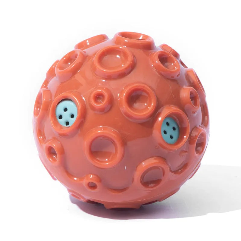 Colourful durable rubber dog toy ball with a bumpy texture for aggressive chewers.