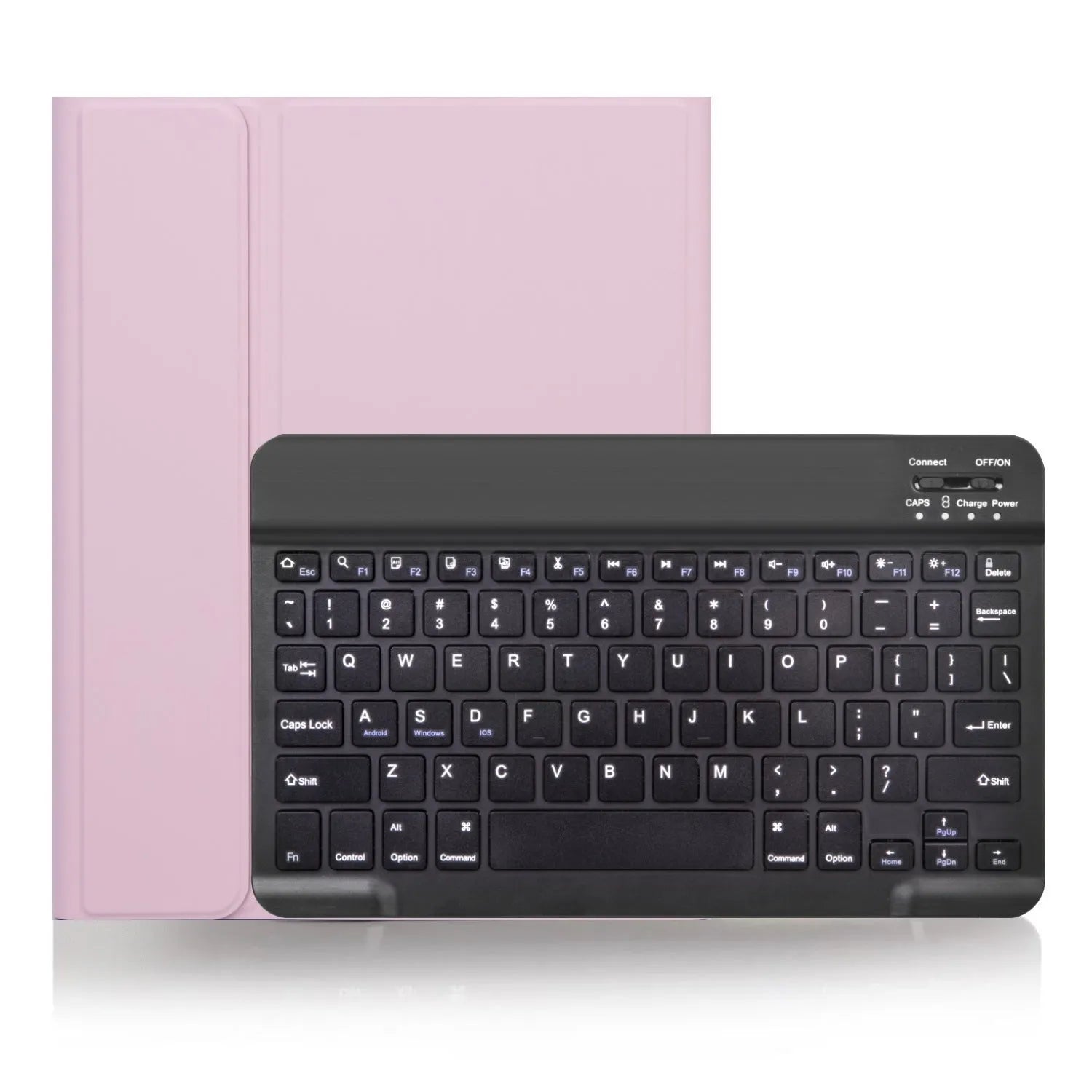 External Bluetooth keyboard with split leather case in green black colour