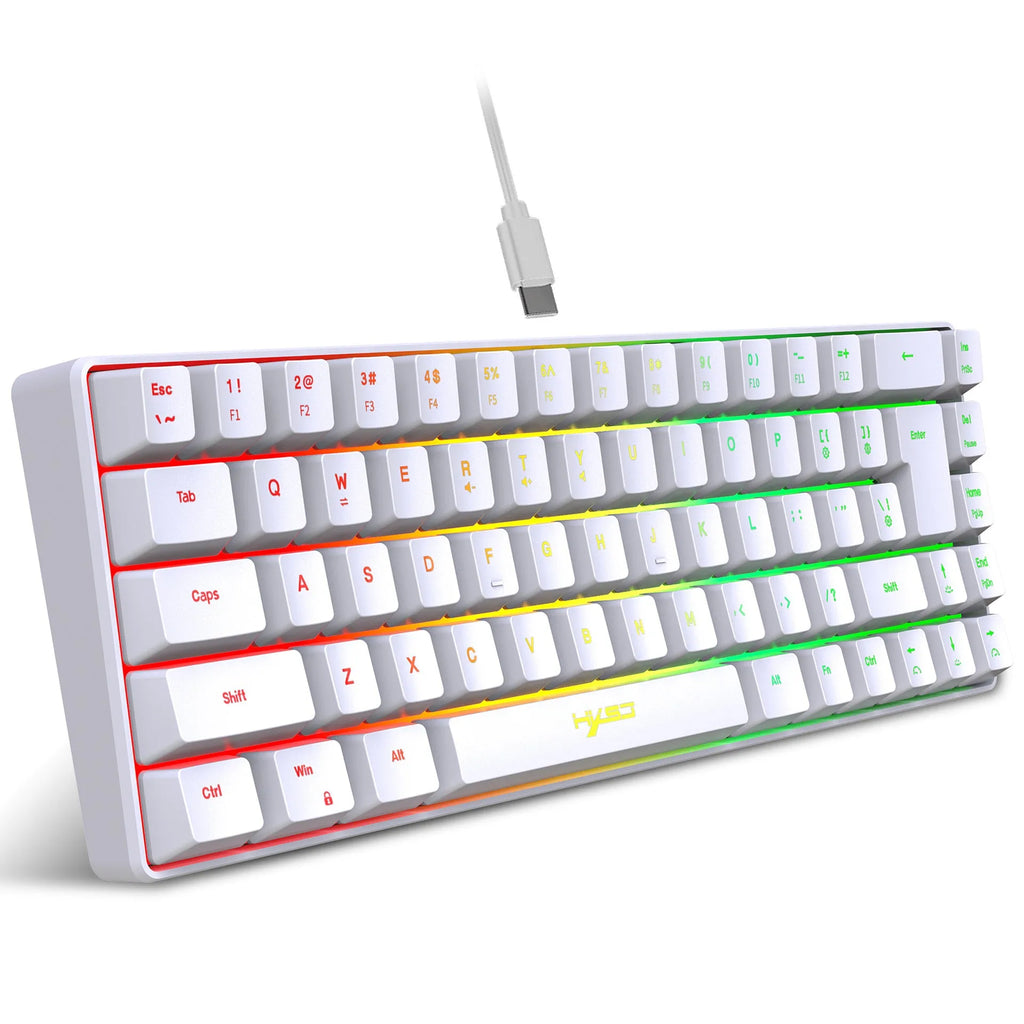 Mechanical feeling membrane gaming keyboard with 68 keys, compact ABS design, 1.7m cable, black colour