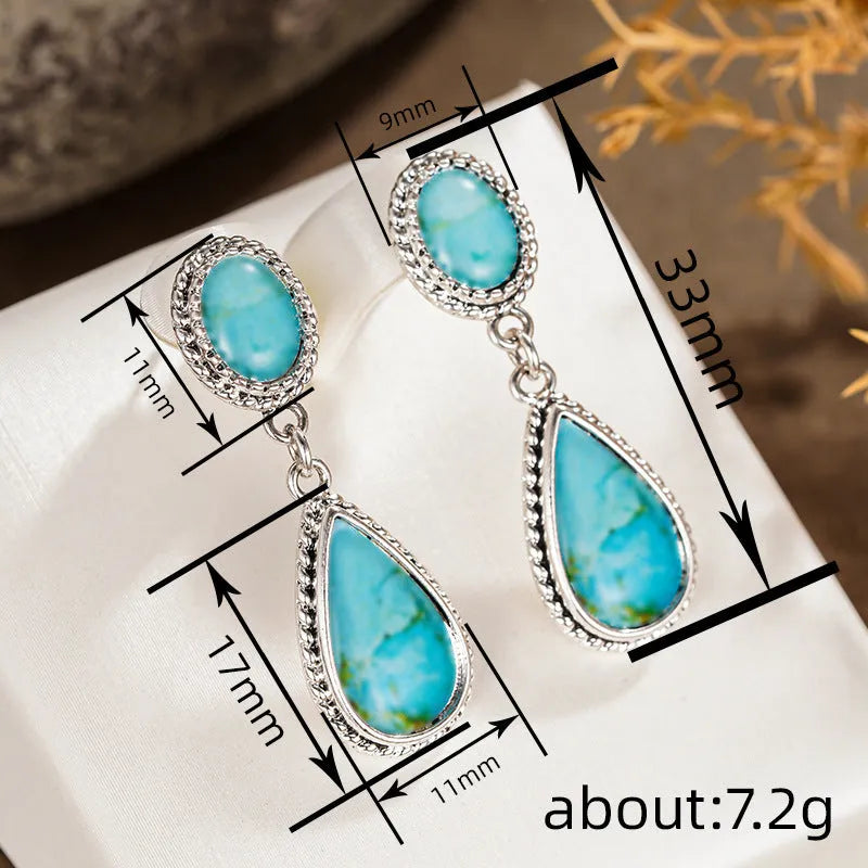 Classical Temperament Water Drop Earrings for women white gold colour copper drop shape geometric Chinese style