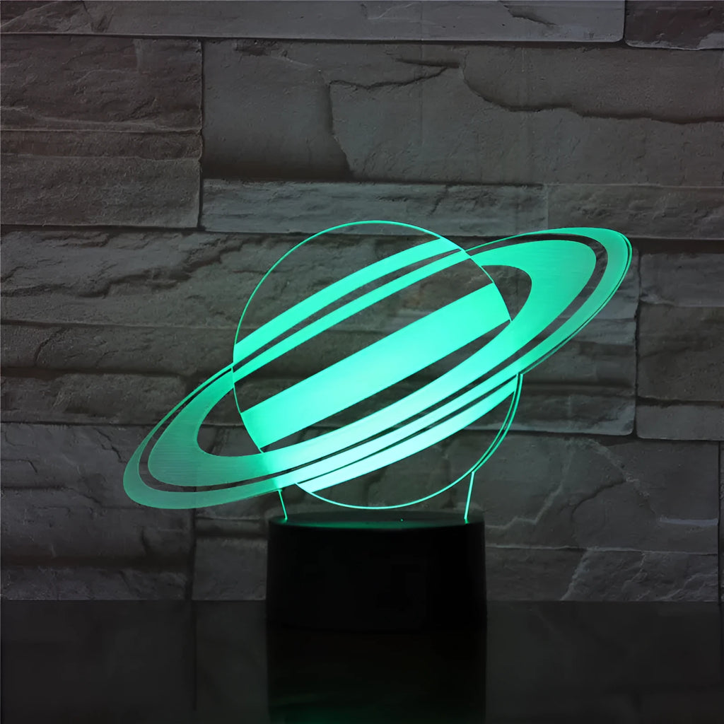 3D nine planets night light with acrylic board, ABS base, USB cable, touch and remote control, seven colours