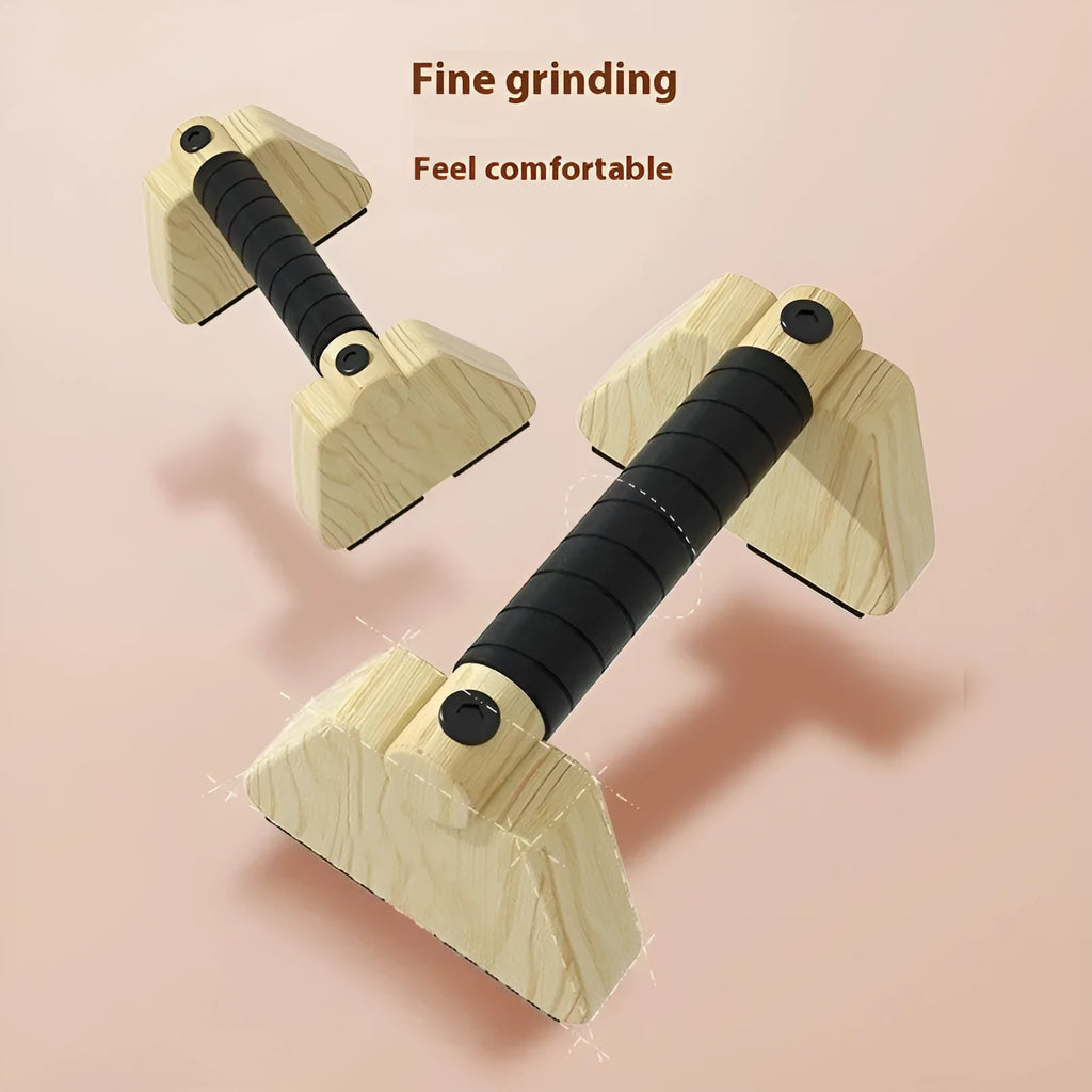 Pair of wooden Russian-style push-up stands in imported beech wood, 20cm to 50cm options