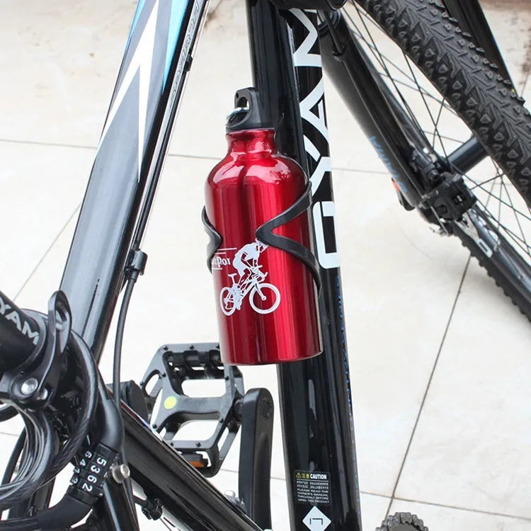 500ml aluminium alloy sports kettle, 19cm x 7.3cm metal water bottle in Black, Blue, Red, Silver, or Yellow