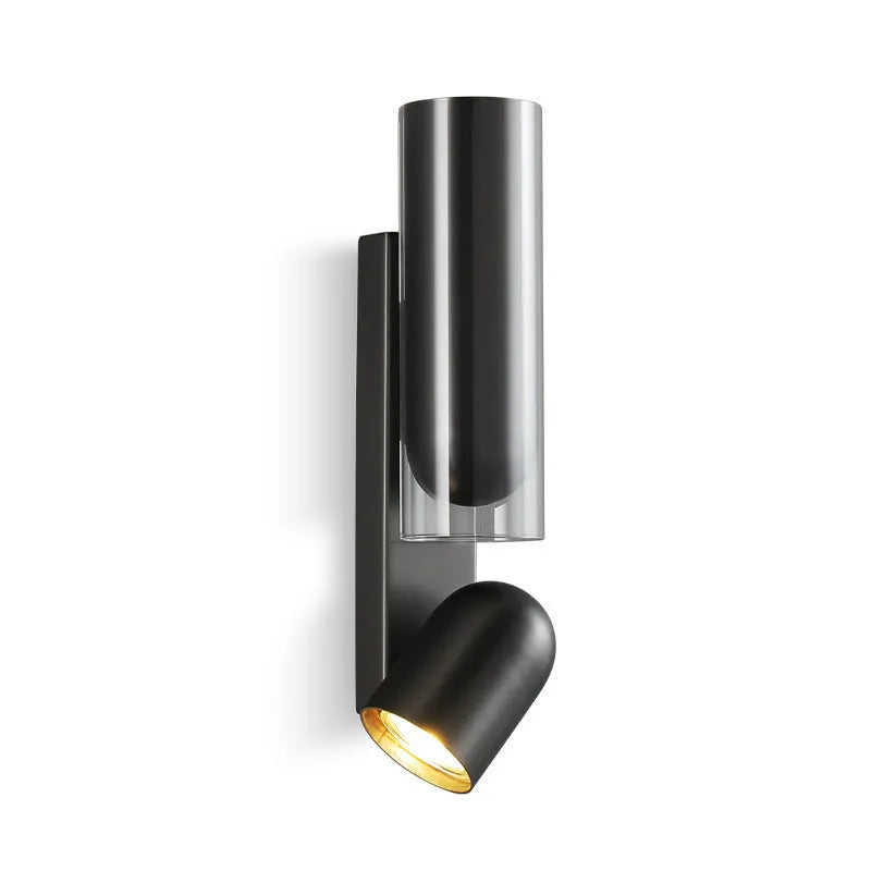 Rotating adjustable iron wall lamp in brushed red copper or gun black with 5W LED light source