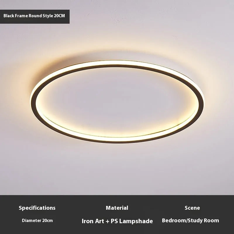 Modern minimalist LED ceiling lamp in gold finish with stepless dimming control