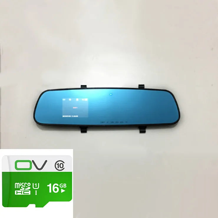 1080P HD rearview mirror driving recorder with 2.4-inch display, 100-degree lens, and black edged dual lens option