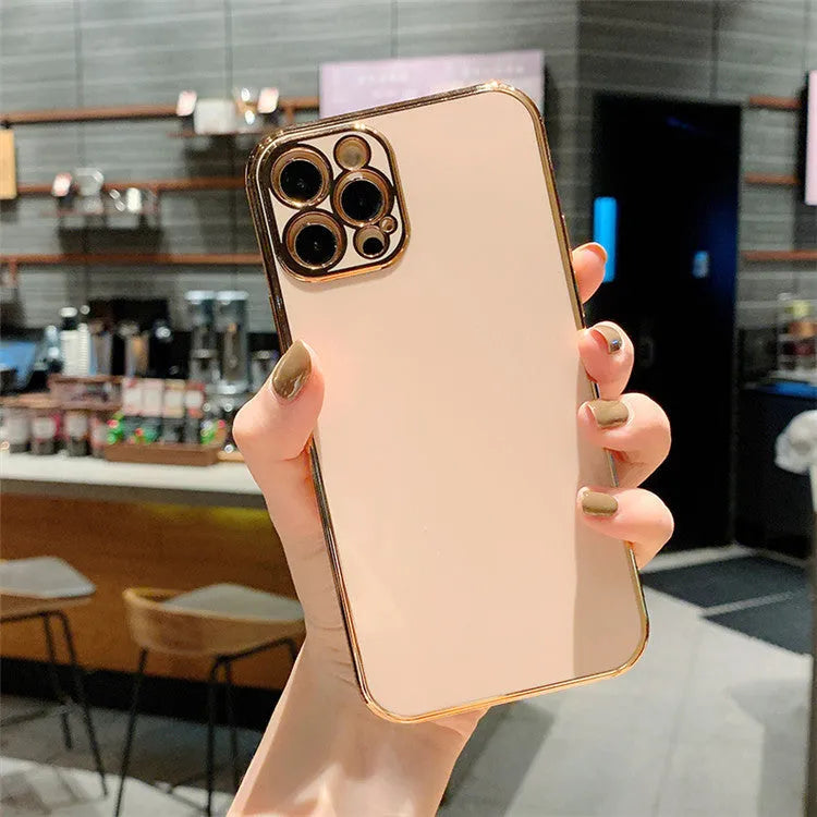 Luxury solid colour electroplating mobile phone case for iPhone 13 models in various colours