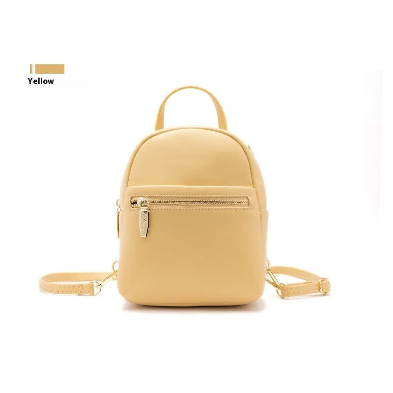Soft PU mini backpack in street trend style with three-dimensional pocket and six colour options