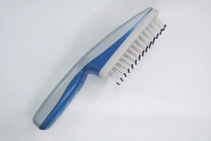 White pet ion comb with removable brush head and 78 teeth for dog and cat grooming