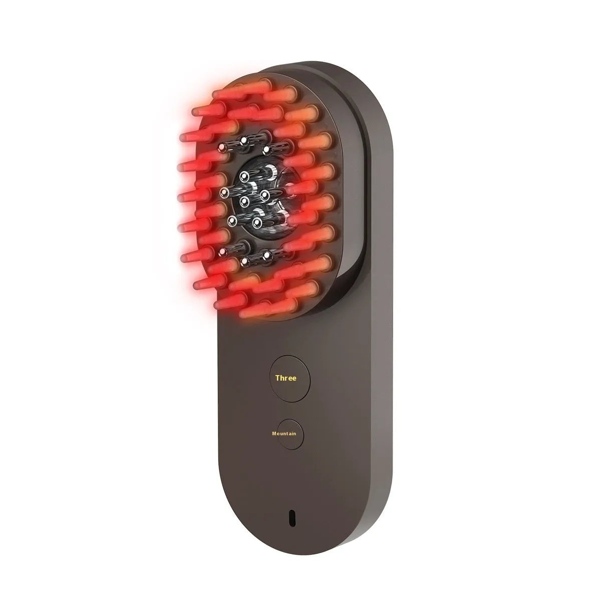 Smart red light massage comb in black or pink colour, compact handheld design