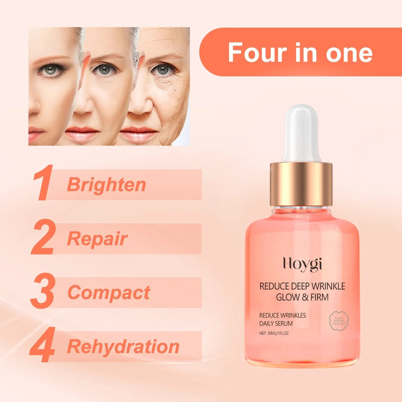30ml rose essential oil bottle for facial wrinkle smoothing and skin brightening
