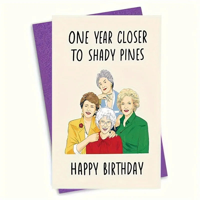 Simple modern birthday greeting card with a selection of colourful and kraft paper envelopes in two sizes.