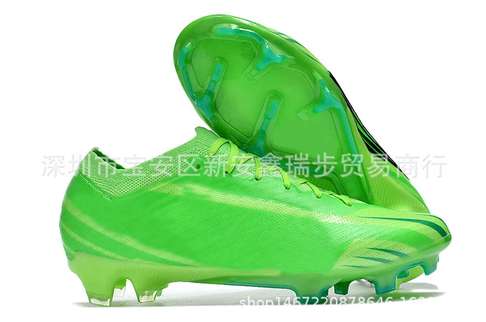 Men's built-in air cushion waterproof knitted football shoes with FG studs on rubber sole