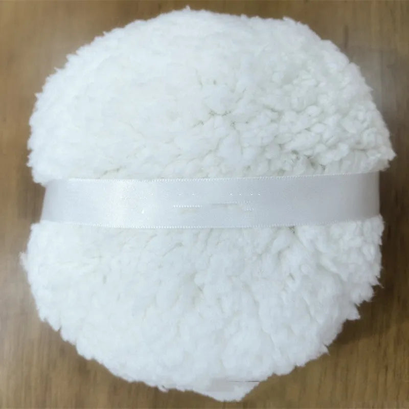 Large rectangular plush powder puff for makeup in pink, white, and skin colour options.