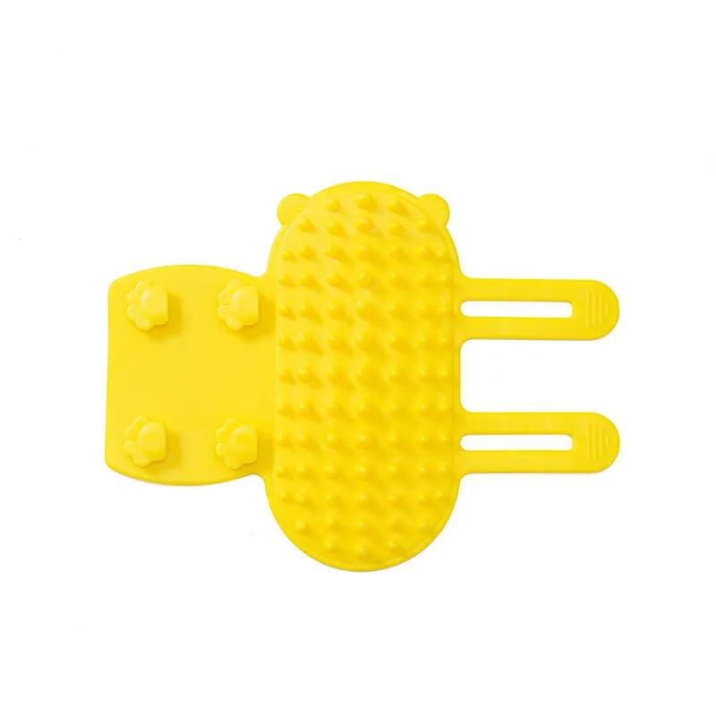 Silicone cat scratching massage comb with adjustable strap in multiple colours
