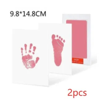 Baby hand and foot print disposable ink pad in pink for newborn keepsake crafting